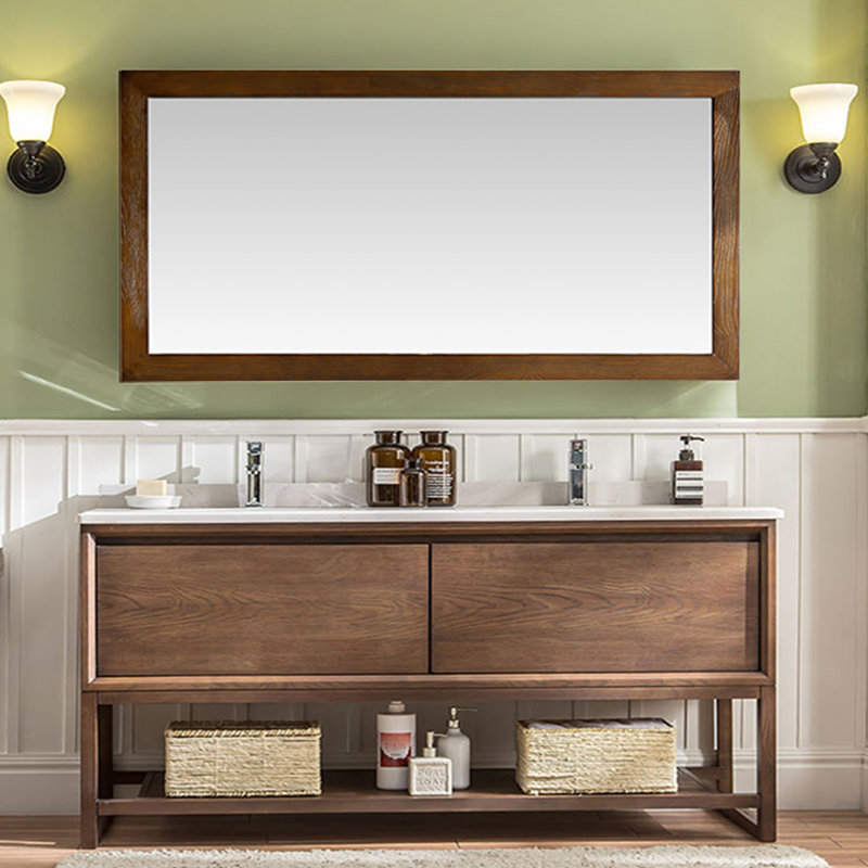 Meuble-lavabo simple de style campagne américaine, H 31,5 po x l 66,9 po x P 21,7 po