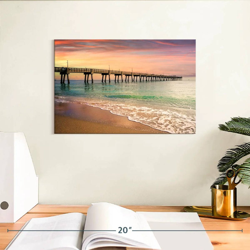 Aletra Beach Pier Sunrise South Florida, H 8 po x l 12 po