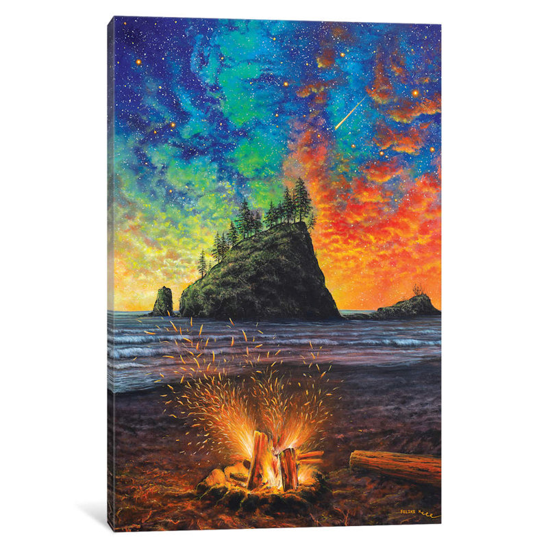 Throw The Log In by ColorByFeliks - Wrapped Canvas Giclee Art Print, 101.6 cm H x 66.04 cm W x 3.175 cm D