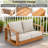 Outdoor Eucalyptus Loveseat With Cushions