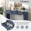 Console de 59,8 po avec 3 tiroirs, table d'entrée de style campagnard avec tablette-388771663-388771651-388771650