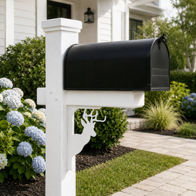 Support de boîte aux lettres en forme de cerf : PVC résistant aux intempéries, style champêtre rustique