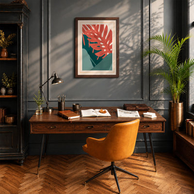 Geometric Leaf Study Botanical - Framed Print