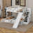 Keeana Twin Over Full Bunk Bed With Slide, Storage Staircase-1942350037