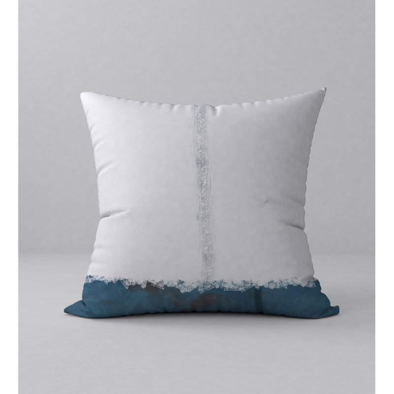Housse et insert de coussin carré Thrilling, H 24 po x l 24 po, Bleu / blanc