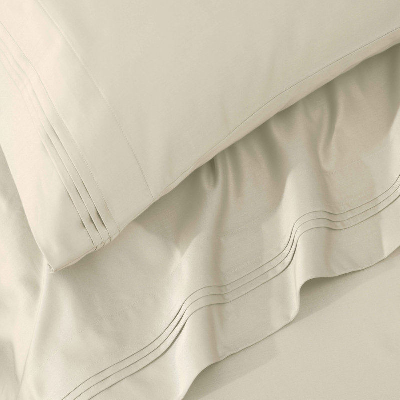 Ensemble de draps en coton 1000 fils Blue Nile Mills, Très grand, Ivoire