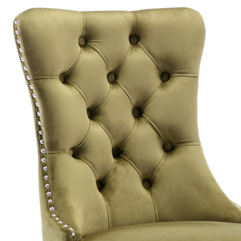 2 Pcs High-End Tufted Solid Wood Contemporary Velvet Upholstered Dining Chair With Wood Legs Nailhead Trim,Upholstered dining room chair,dinning chair,kitchen chair