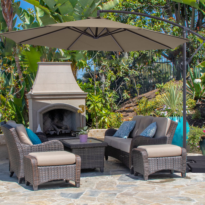 Parasol en porte-à-faux 10 pi x 10 pi, Polyester taupe