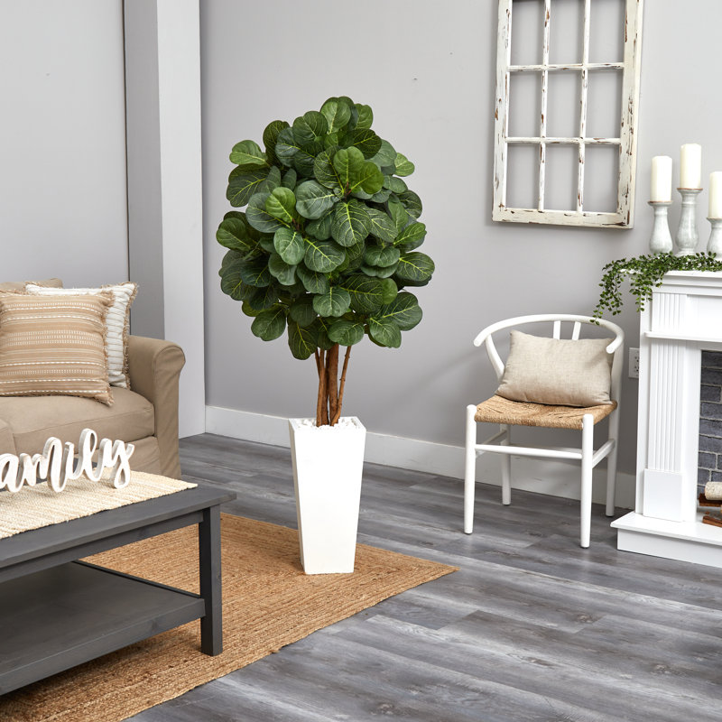 60'' Faux Fiddle Leaf Fig Tree in Ceramic Planter