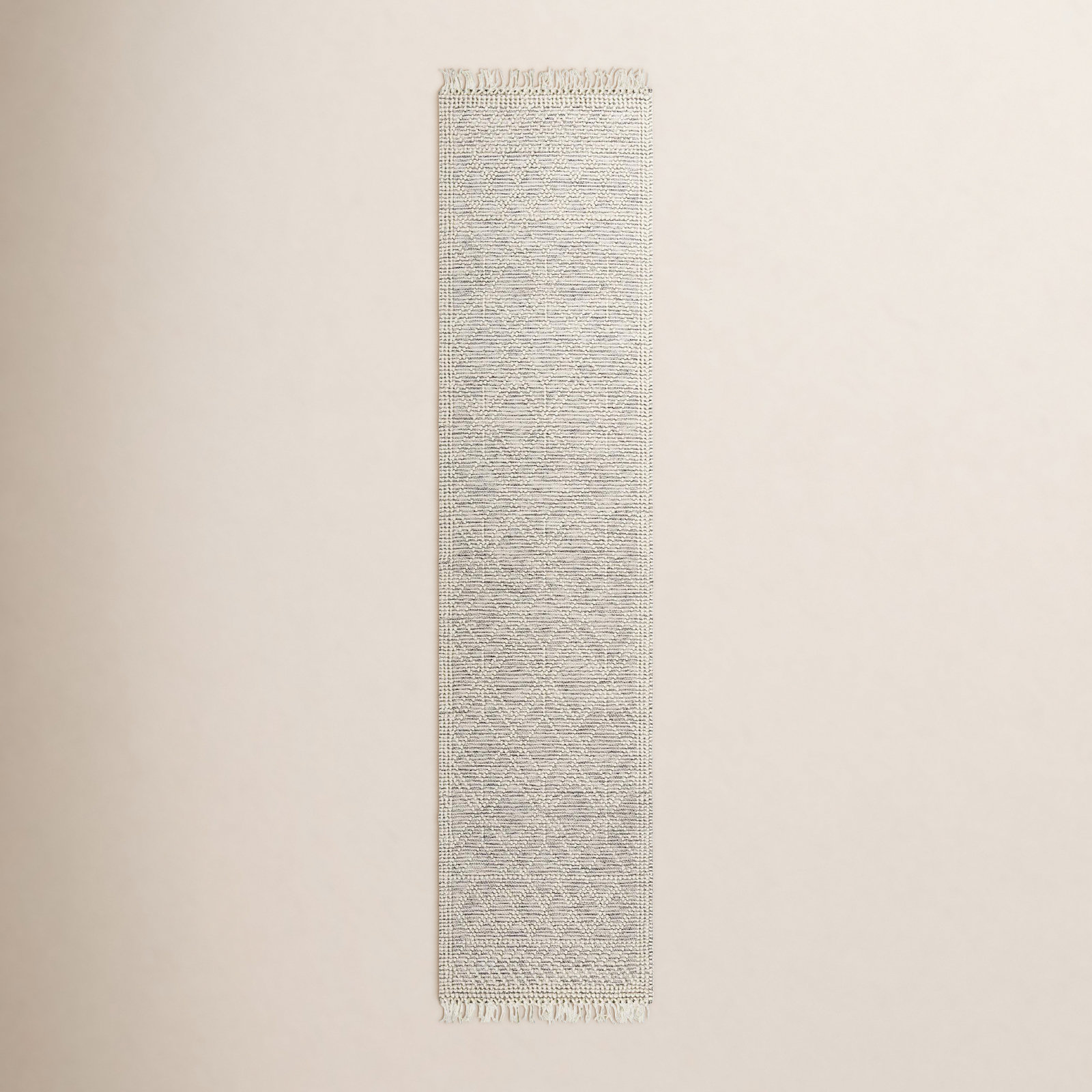 Esty Ivory Hand-Woven Wool Rug, Runner 2'6" x 10'