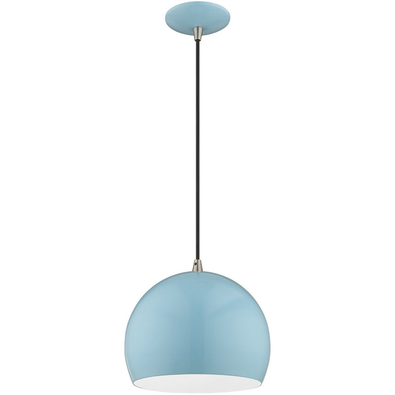 Dristin 1 - Light Single Pendant, Shiny Baby Blue/Black, Shiny Baby Blue