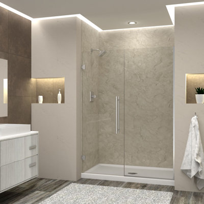Transolid Elizabeth 55-in W x 76-in H Hinged Shower Door with Clear Glass