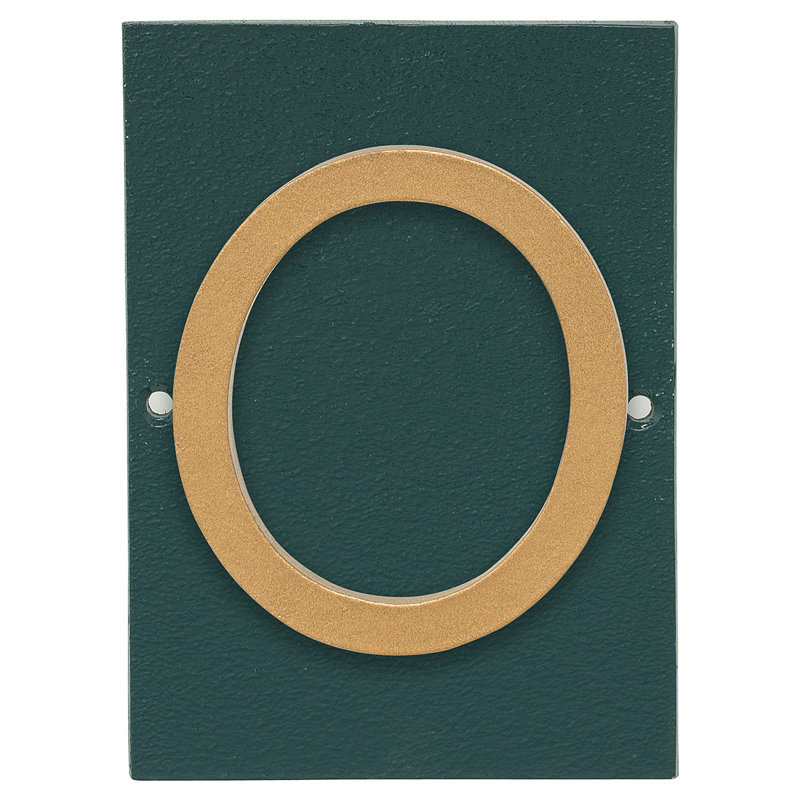 Plaque d'adresse verticale à 1 ligne flottante, Vert chasseur / or, Oui