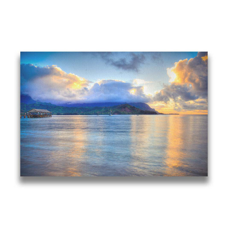 Hanalei Bay par Kelly Wade. Estampe numérique, H 30 po x l 45 po, Toile tendue, Ne s’applique pas