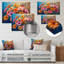 Fleurs vibrantes de marguerites multicolores I - marguerites, salon d'art mural-1616218816-1616218821