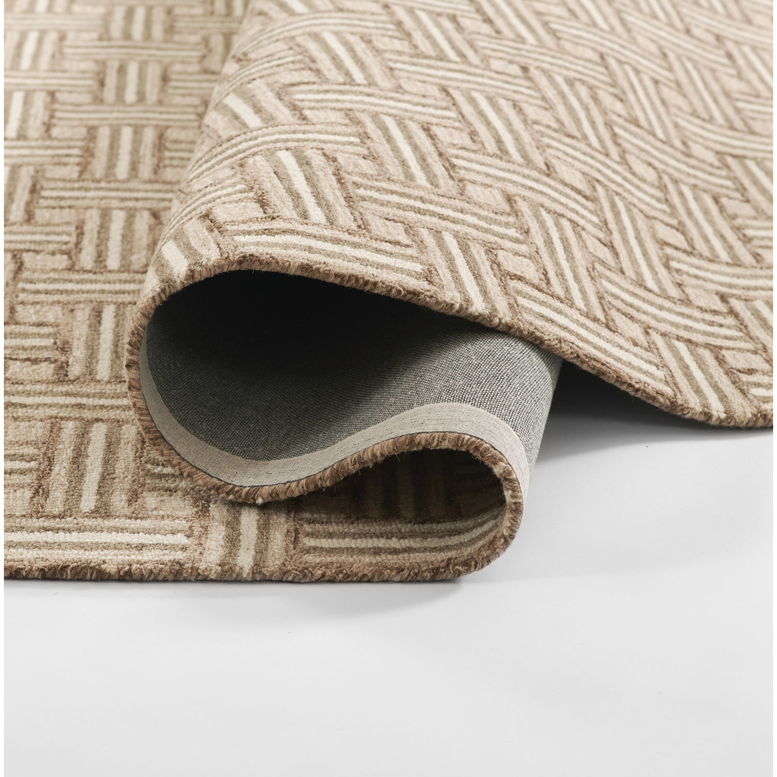 Abbott Hand Tufted Wool Tan Rug, Runner 2'3" x 8'