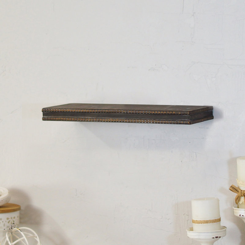 Tablette flottante rectangulaire en bois noir, H 6 po x l 5,2 po x P 2,45 po