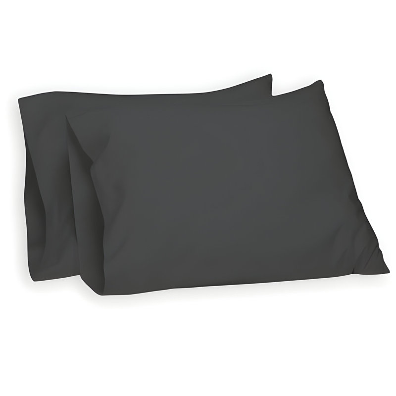 400TC Sateen Cotton Solid Pillowcases (Set Of 2), Black