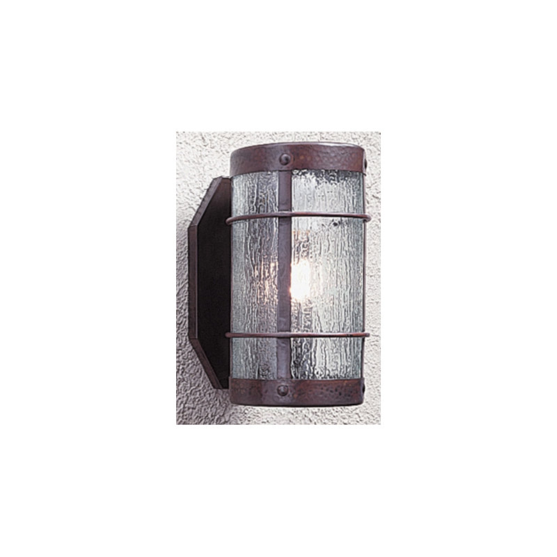 Valencia 1 - Light Flush Mounted Sconce, Rain Mist, Bronze, 9.5" H x 5.125" W x 8.25" D