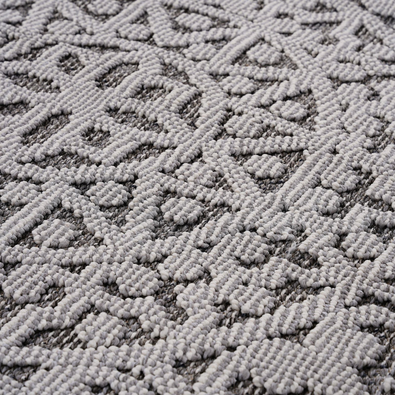 Tapis gris et blanc 5X7, Rectangle 5 pi 4 po x 7 pi 5 po