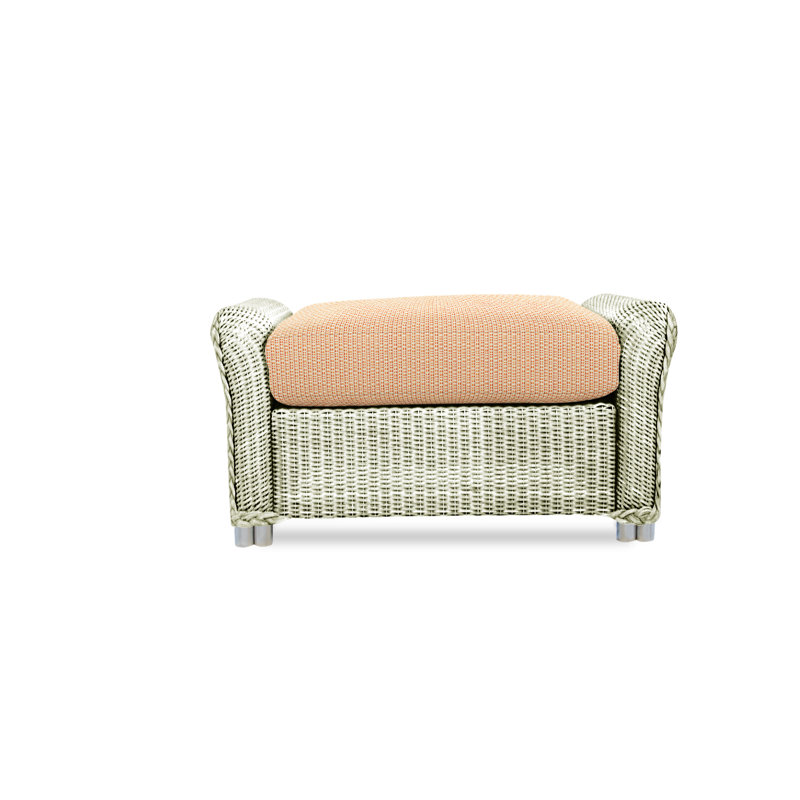 Reflections Outdoor Ottoman, Ivory, Friendly Flax