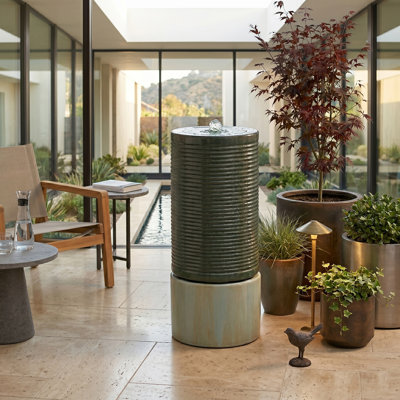 Glassell Hand Crafted Weather Resistant Birdbath Fountain