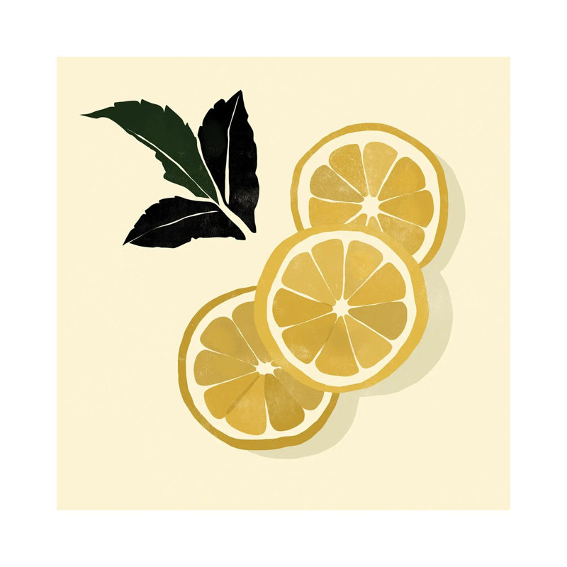 « Citrons » par Bria Nicole, impression d’art graphique, Toile tendue, Pas de tapis, H 18 po x l 18 po x 1,5 po