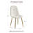 6-Piece White Fabric Upholstered Dining Side Chairs With Wood Grain Metal Legs For Kitchen, Dining Room, Living Room