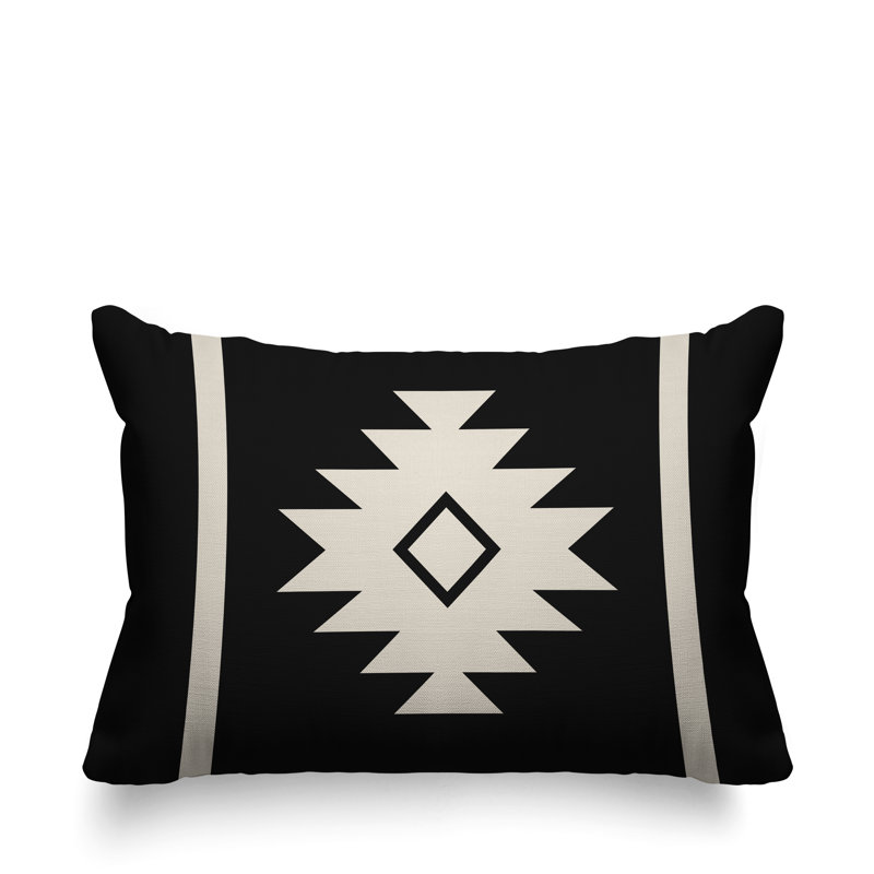 Coussin décoratif intérieur / extérieur Wapi Southwestern, Noir