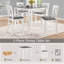 Ensemble de salle à manger à hauteur de comptoir pour 4 personnes, table en bois cintré gris ardoise blanc avec 4 chaises, conception carrée peu encombrante pour les petites cuisines