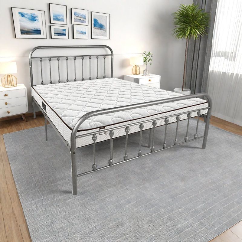Base de lit en métal plateforme grand lit sans sommier tapissier avec support de lattes en acier de qualité supérieure