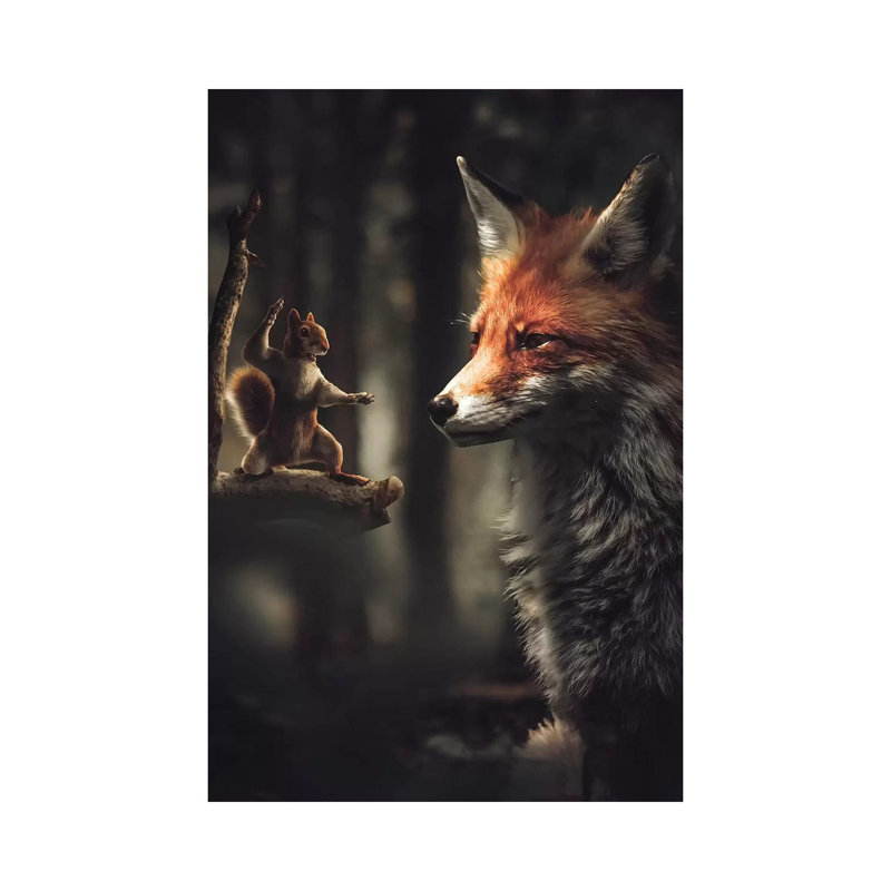 The Karate Squirrel by Zenja Gammer - Print on Canvas, Wrapped Canvas, 66.04 cm H x 45.72 cm W
