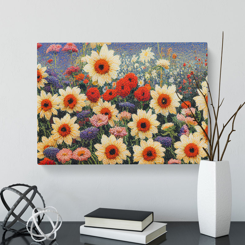 Enlightening Flower Market - Wrapped Canvas