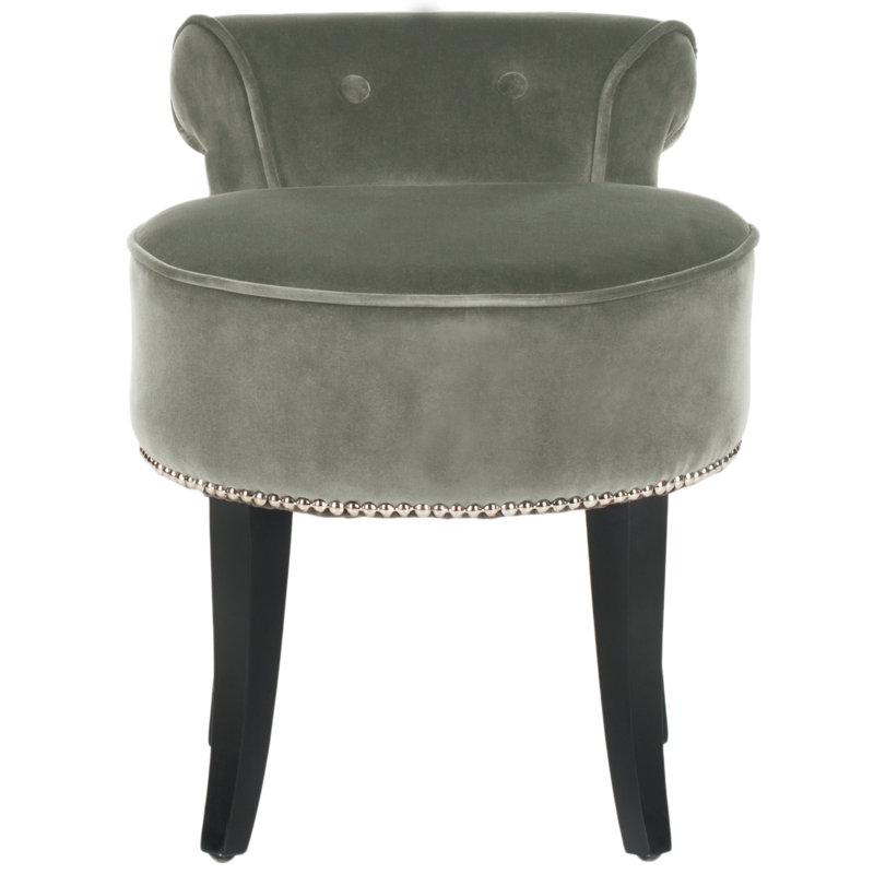 Abordale Solid Wood Accent Stool, Anthracite