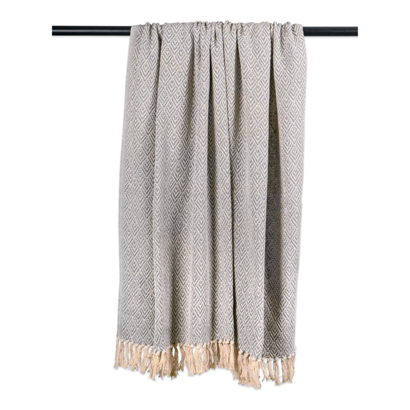 Jeté en coton , Gris
