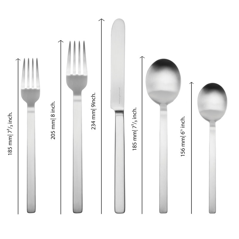STILE By PININARINA 20 - Piece Stainless Steel Flatware Set - Service for 4, Ice Silver