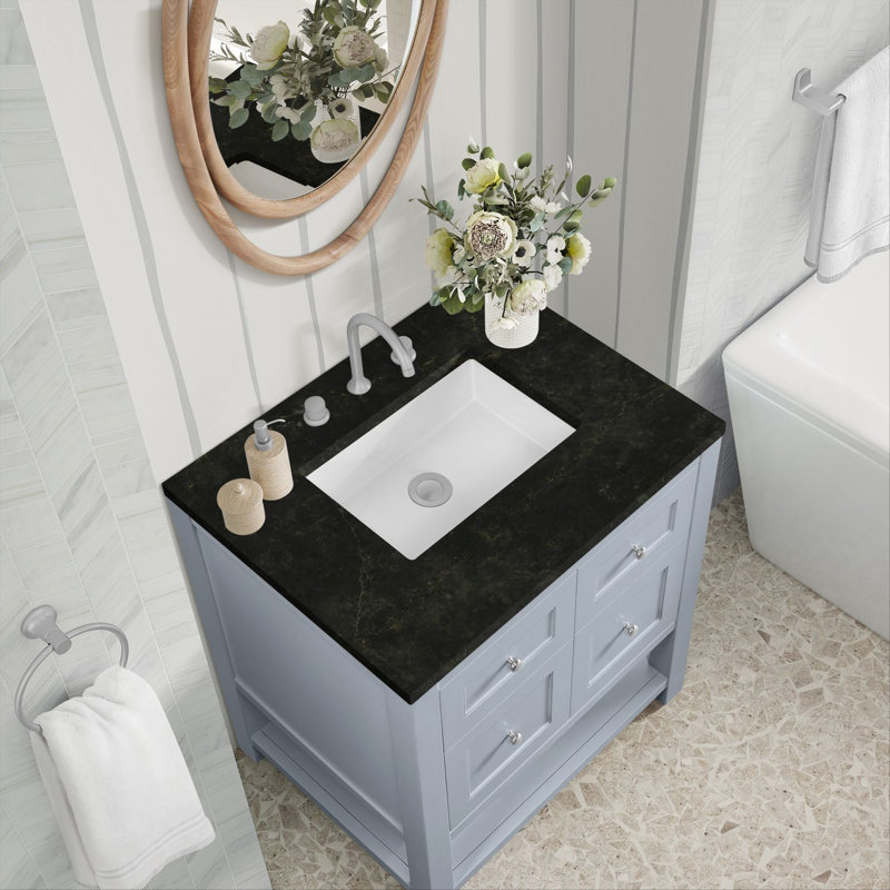 Breckenridge 30'' W Single Vanity, Serenity Blue, Phantome Eclos, 8" Widespread