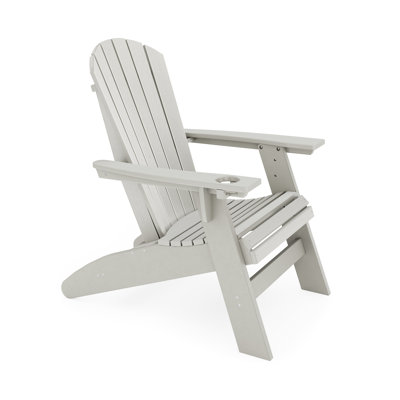 Lumber Dark Gray Chair - And Comfortable Chair. Curved Back. Cup Holder. For Outdoor Use In Color For Spaces Like Patio, Poolside, Garden Seat Back Made Of Integrated Holder To Weather