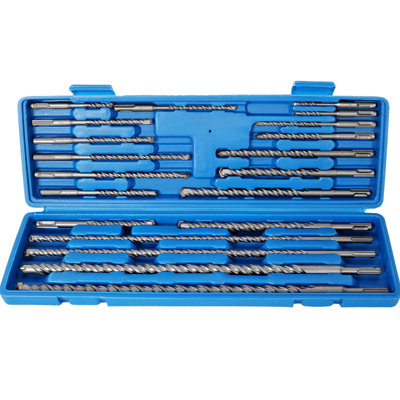 20 - Piece Plus Drill Bit , Brick And Masonry Jobs, Carbide Tipped, Lightweight Rugged Storage Box, Sizes 20Pcs Concrete Stone Drilling, Case,