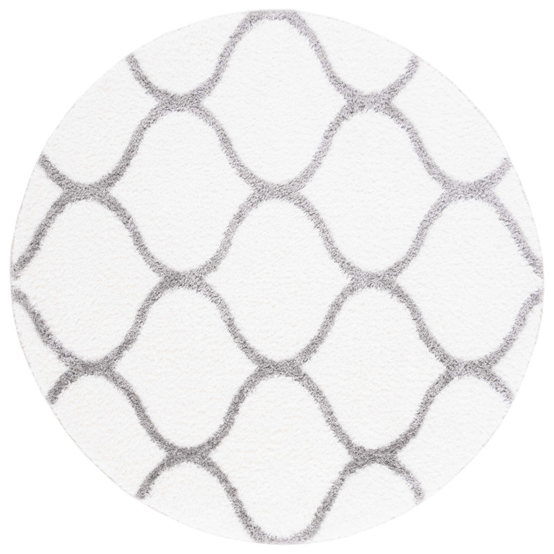 Tahoe Shag Performance Geometric Rug, Round 6'7"