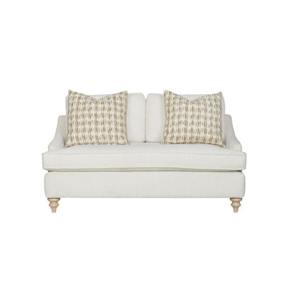 Haley Upholstered Loveseat with Pillows, White