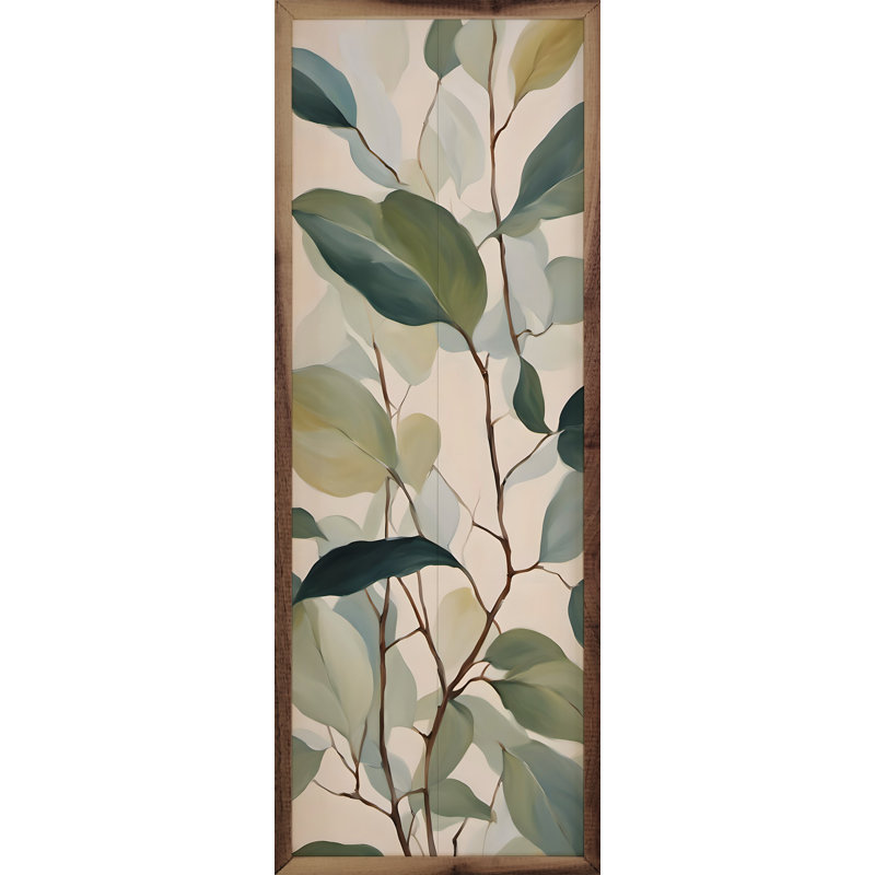Feuilles vertes et brun clair, 24 po x 8 po
