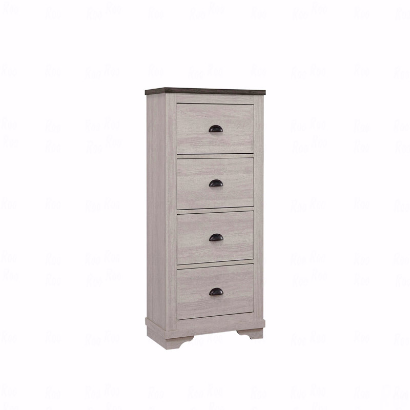 Armoire de chevet contemporaine à 4 tiroirs 1Pc, Beige