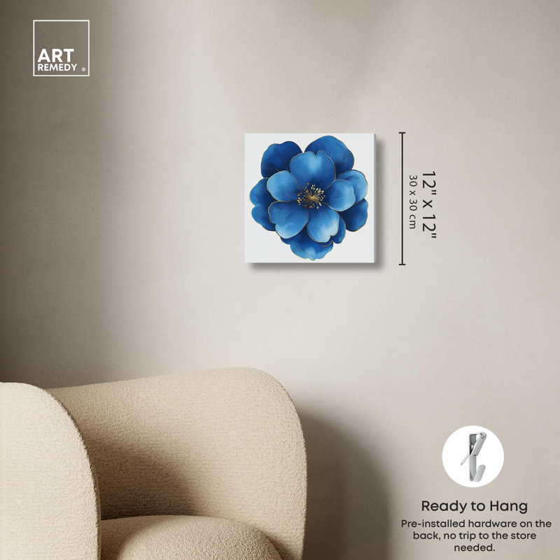 Décoration murale bleue sur toile Blue Brilliance I , Toile tendue, H 12 po x l 12 po