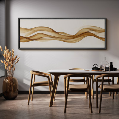 Grande impression sur toile encadrée - reproduction abstraite neutre pour décoration murale minimaliste moderne
