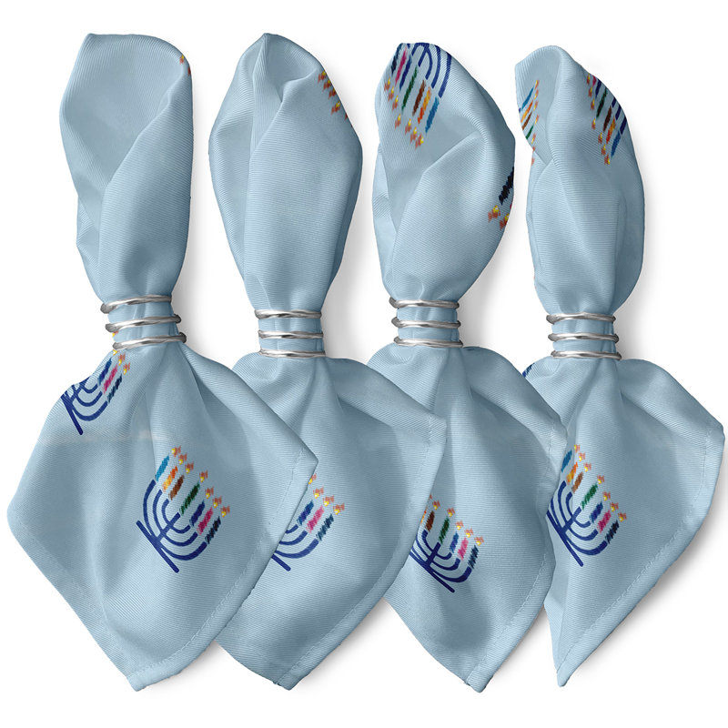 Lacie-Rae Polyester Traditional Napkins, Blue