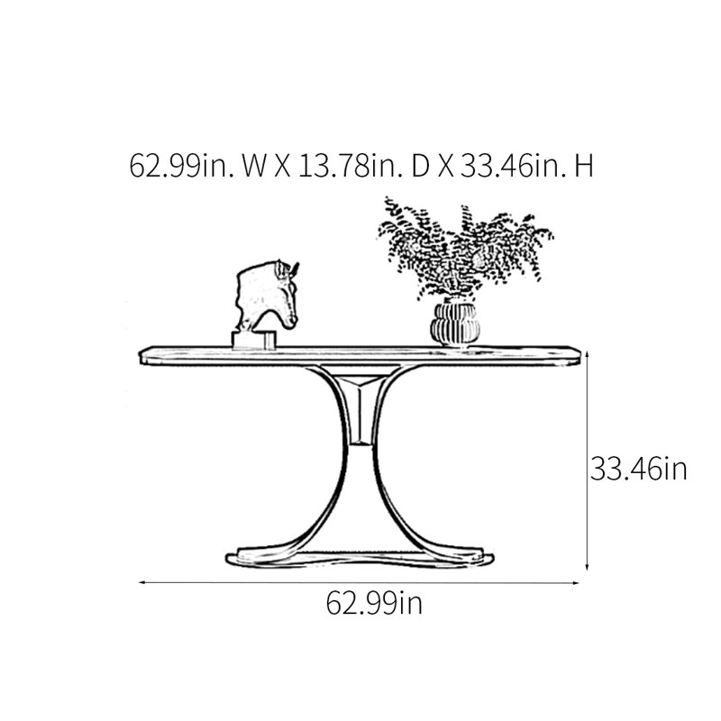 Console Modern Luxury Art, 33.46" H x 62.99" W x 13.78" D
