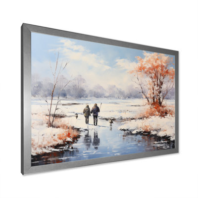 Winter Landscape Frozen Pond II, reproduction d'art sur toile