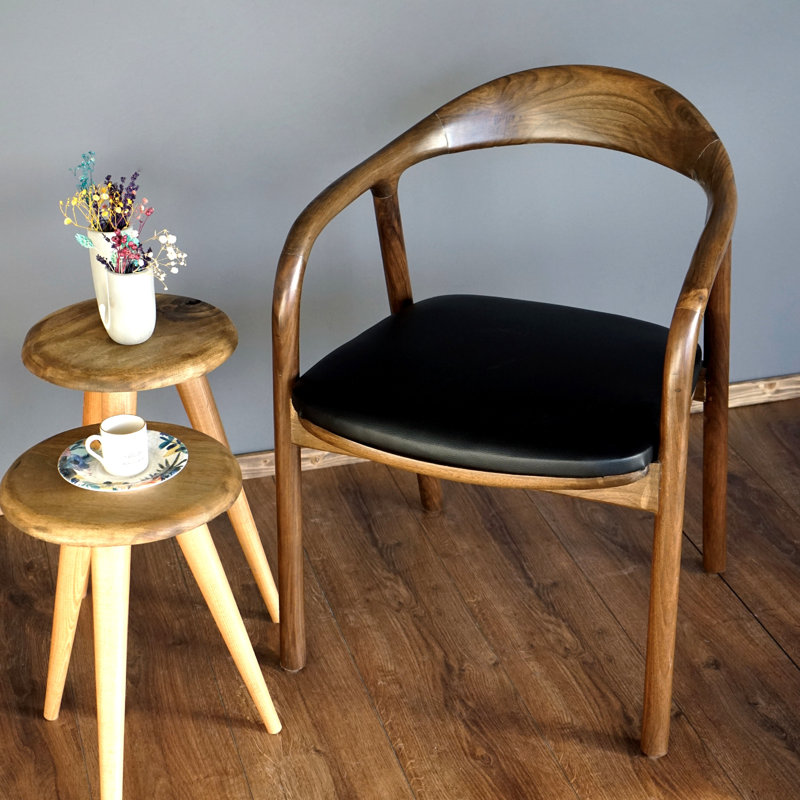 Chaise avec accoudoirs en cuir Selas