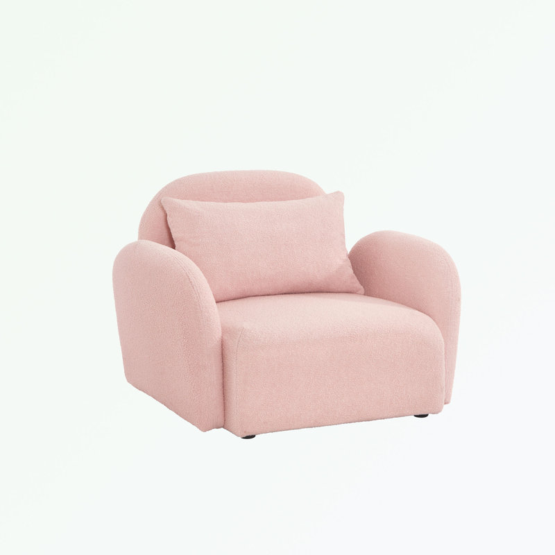 Canapé paresseux simple avec coussin de dossier, H 28,3 po x l 36 po x P 34,2 po, Rose 100% polyester